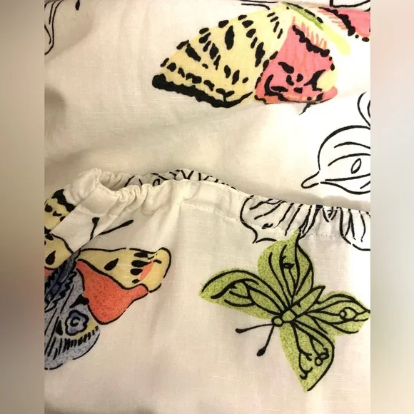 Liz Claiborne White Linen Skirt with Butterfly Print - Picture 10 of 13